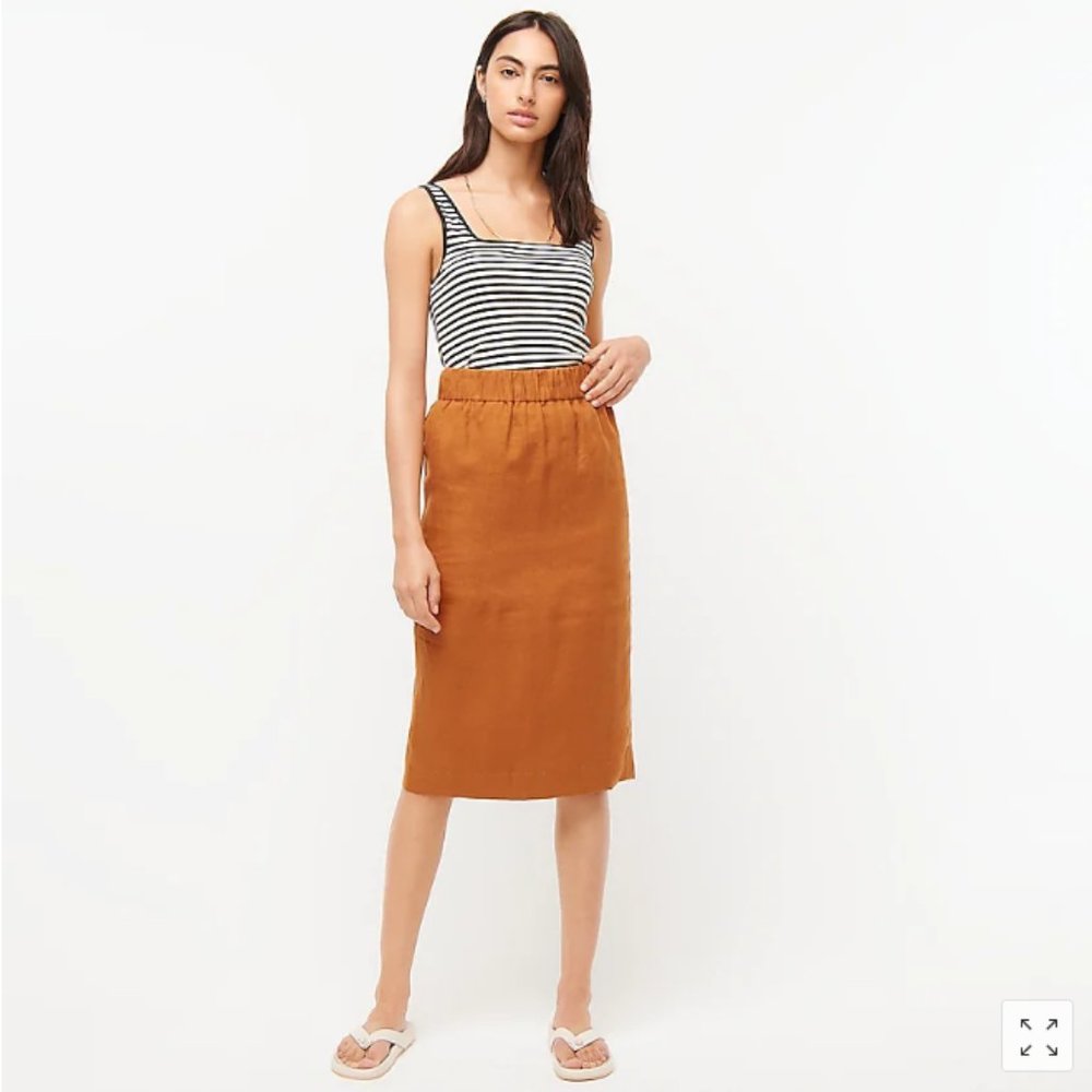 J. Crew Rust-Brown Midi Skirt - Picture 1 of 4